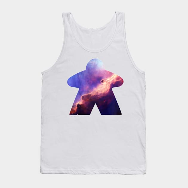 Blue Space Nebula Meeple | Board Game Fan Tank Top by gloobella